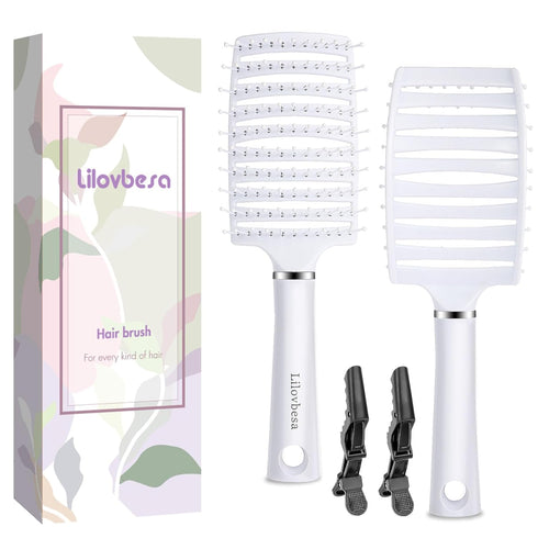 Hair Brush, Detangling Hair Brush, Curved Detangler Brush for Women Men kids Curly Think Fine Thin Long Short Wet Dry Hair, Professional Hair Styl...