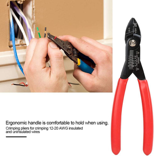 Wire Stripper, 4 in 1 Multi Purpose 12-20 AWG Electricians Pliers Wire Splicer Cable Stripper, Professional Electrical Cable Stripping Crimping To...