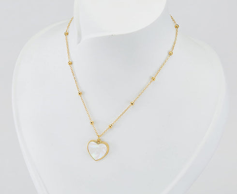 Gold Plated Opal Pendant, Heart Opal Necklace for Women with Gift Box | Adjustable Chain, Minimalist, Tiny Dainty Heart Choker Necklaces, Gold Pla...