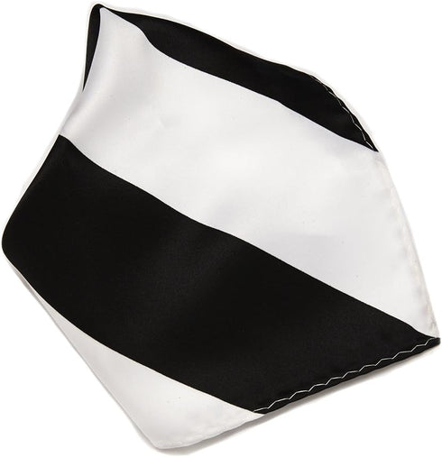 BLACK and WHITE Stripes Design Handkerchief Pocket Square Hanky, Multicolor, 10x10 Inches...