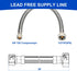 Universal Flexible Faucet Hose Connector, 20-Inch x 3/8" Comp x 1/2" FIP, Premium Braided Stainless Steel Faucet Water Supply Line for Kitchen Bat...