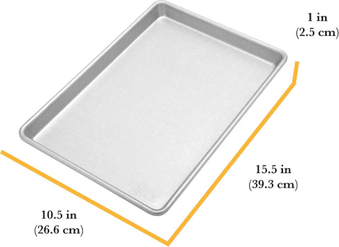 Chicago Metallic Commercial II Traditional Uncoated True Jelly Roll Pan, Make jelly rolls, cookies, pizza, one-pan meals, and more, 15-Inch by 10-...