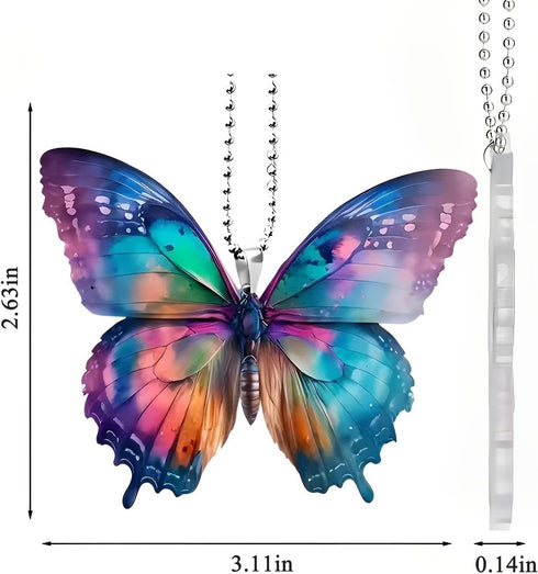 Butterfly Car Hanging Ornament, Tianhoudeger Butterfly Car Accessories Pendant for Rear View Mirror, Hanging Charm Home Decoration Keepsake Christ...