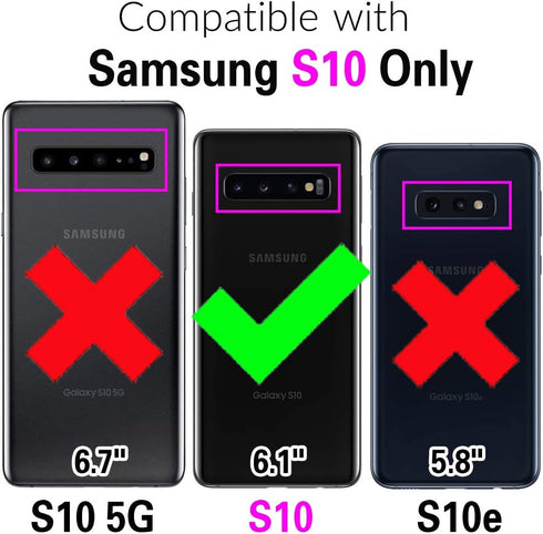 Asuwish Phone Case for Samsung Galaxy S10 with Tempered Glass Screen Protector Cover and Credit Card Holder Stand Slim Hybrid Cell Accessories Gla...