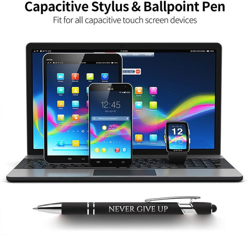 10-Pack Motivational Inspirational Quotes Stylus Ballpoint Pens - Office Encouragement Scriptures, Black Ink (10 Colors, Motivational)...