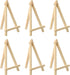 PATIKIL 6.3" Mini Wooden Easel Stand, 6 Pack Table Use Adjustable Triangle Holder for Displaying Photos, Card, Canvases, Wedding, Wood Color...