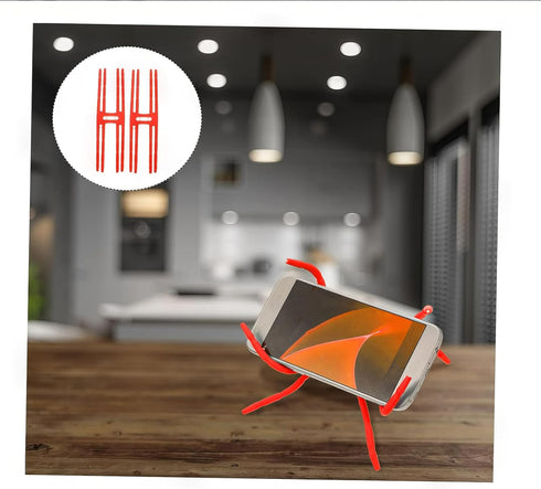 Octo-Grip Spider Phone Holder - Flexible Full-Range Adjustment, Suitable for Various Settings, Compatible with Major Smartphones, Orange...