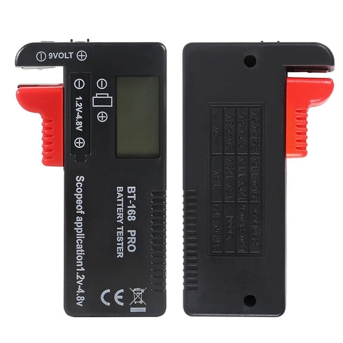 4pcs Digital LCD Universal Battery Tester (Model: Bt - 168 PRO), Portable Battery Checker Battery Tester for AA AAA C D 9V 3.7V 1.5V Button Cell (...