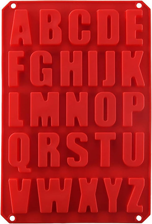 Silicone Letter Cake Mold BPA Free, Non-Stick Chocolate Mold Soft and Easy to Release, Decorating Silicone Red Mold Cake Baking Utensils Good Toug...