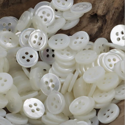 20 Pieces Genuine White MOP Buttons Natural Real Mother of Pearl Buttons for Shirts Dresses Polo DIY Craft (Diameter 11.5MM)...
