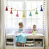 DrCor Llama Boho Pom Pom Garland - Precut Rainbow Macrame Banner Kit for Christmas Party, Nursery, Classroom, Playroom & Kids to Teens Room - Fade...