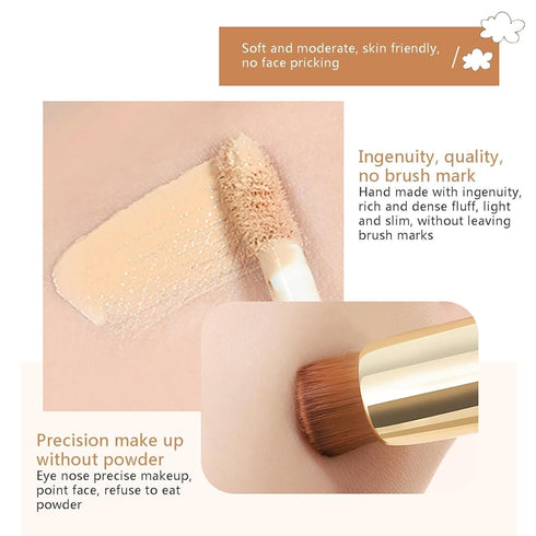 Happyhours 2 in 1 Foundation Anti-Wrinkle Concealer with Built-in Brush, Novo Foundation and Concealer Double Head Makeup Stick, Waterproof Long L...