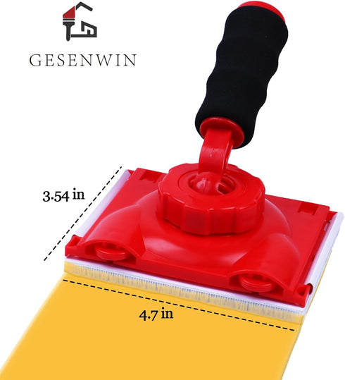 Upgraded Guide Wheel Construction Paint Trimmer with 2 Replacement Pads, Wall Paint Trimming Tool, Edge Painting Tool, Wall and Ceiling Corner Pad...
