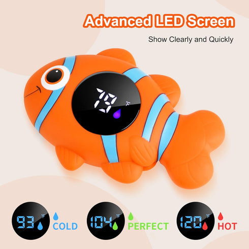 Baby Bath Thermometer,The Infant Baby Bath Floating Toy, Safety Temperature Water Thermometer, Baby Temperature Warning, LED Display Warning Therm...