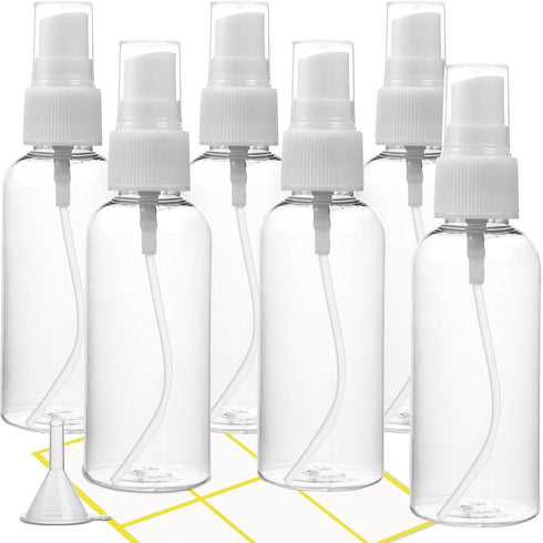 6Pack Small Spray Bottle, 2zo/60ml Empty Fine Mist Spray Bottles, Refillable Mini Spray Bottles with Labels, Suitable for travel, cleaning, skin c...