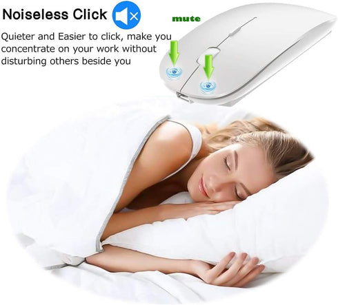 KLO Bluetooth Mouse for MacBook/MacBook air/Pro/iPad, Wireless Mouse for Laptop/Notebook/pc/iPad/Chromebook (BT/B White)...