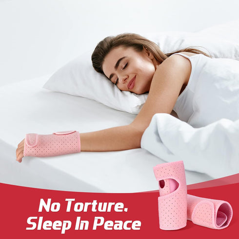 2 Pieces Carpal Tunnel Wrist Braces for Night Wrist Sleep Support Brace Wrist Splint Stabilizer and Hand Brace Cushioned to Help With Carpal Tunne...
