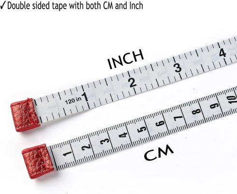 3m/120" Tape Measure Body Measuring Tape for Body Cloth Tape Measure for Sewing Fabric Tailors Medical Measurements Tape Dual Sided Leather Tape M...