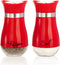 Tebery 4 Ounces Red Salt and Pepper Shakers Set, Elegant Stainless Steel with Glass Bottom...