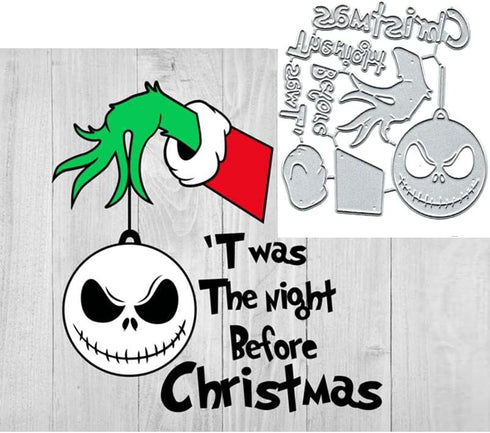 Christmas Eve Metal Die Cuts, Night Before Christmas Metal Cutting Dies Cut Stencils Card Paper Craft DIY Template Metal Cutting Dies Album Emboss...