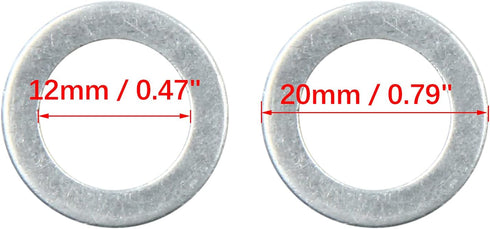 X AUTOHAUX 10pcs Universal Engine Oil Crush Washers Drain Plug Gaskets 12mm ID. 19.7mm OD. for Car...
