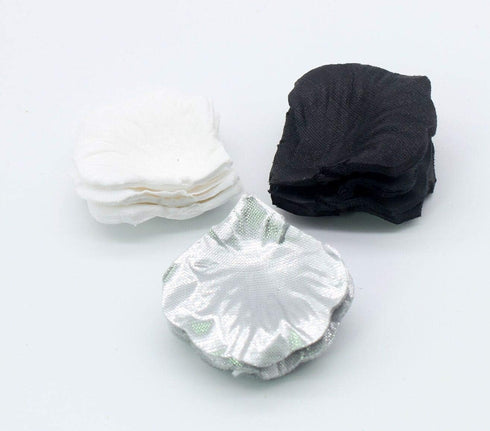 900PCS Silver Black White Artificial Flowers Silk Rose Petals Flower Girl Scatter Petals for Wedding Aisle Centerpieces Table Confetti Party Favor...
