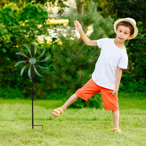 Wind Spinners Outdoor Metal, Garden Pinwheels Waterproof Wind Sculptures, Small Windmills for Yard and Garden Decor...