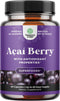 Acai Berry Capsules Antioxidant Supplement - Acai Berry Cleanse Superfood Supplement for Brain Booster Heart Health and Natural Energy Boost - Aca...