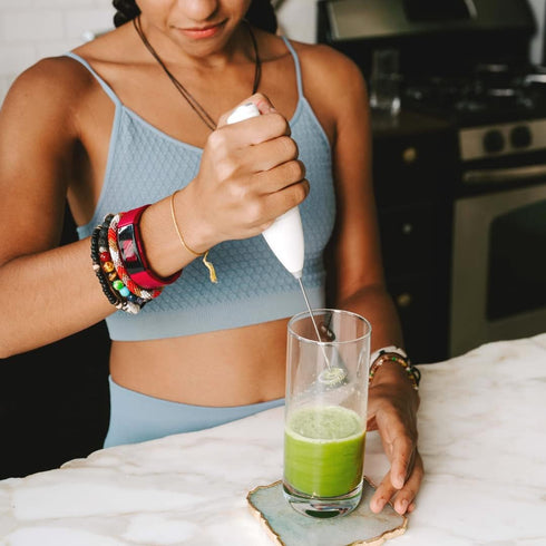 Tenzo Electric Matcha Whisk and Milk Frother (Batteries Included) - Handheld Foam Maker for Matcha Lattes - Whisk Drink Mixer for Matcha, Coffee, ...