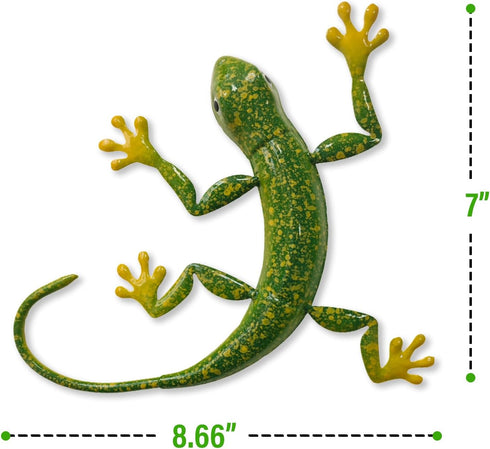 FKKsparkler Gecko Wall Decor Metal 3D Metal Lizard Wall Art Sculpture Outdoor Retro Hanging Decoration For Garden Fence Yard Patio Home Ornaments ...