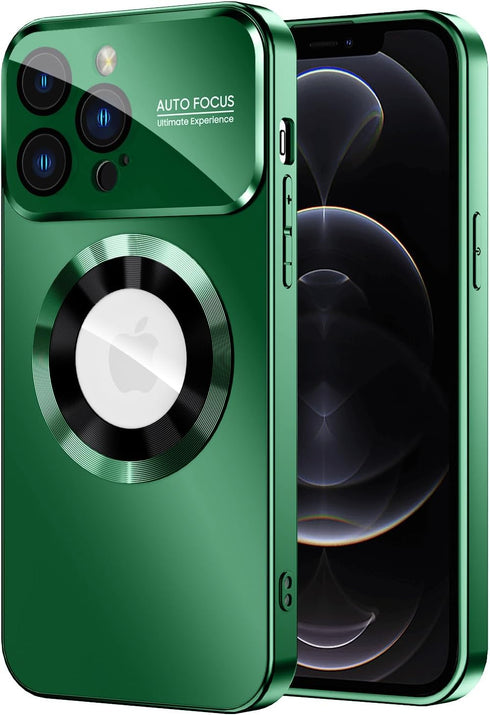 Magnetic for iPhone 12 Pro Max Case, Compatible with MagSafe, Built-in Camera Lens Protector, Logo View, Military Grade Drop Proof Phone Case Cove...