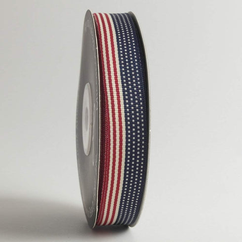 5/8" American Flag Stripes Printed Polyester Grosgrain Ribbons15-Yards Per Spool DIY 4th of July Independance Day Decoration...