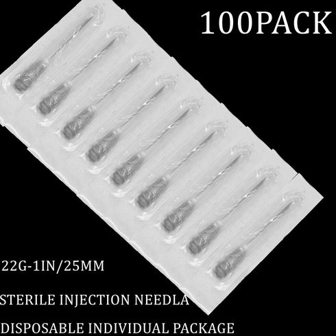 100Pack 22Ga 1Inch/25mm Disposable Dispensing Lab Supplies Individually Sealed Packaging...