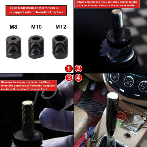 JoyTube 5" Gear Stick Shifter Knobs, Aluminum Alloy Shifting Lever Heavy Weighted Car Manual Transmission Shift Head Knob Fit Most Automatic Vehic...