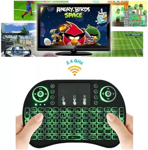 Dreamlink 3 Colour Backlit 2.4GHz Mini Wireless Keyboard and Mouse Wireless Touchpad Rechargeable Combos for PC Pad Android TV Box and More...