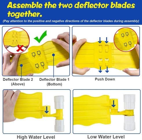 Pool Surface Skimmer-Plastic Debris Skimmer,Hands Free Pool Leaf Skimmer,Work with Most Skimmer Systems on Above-Ground and in-ground Pools (Yello...