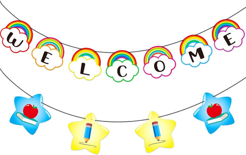 FLYAB Welcome Banner for Classroom Decorations Rainbow Welcome Bulletin Board Classroom Decorations Welcome Back to School Banner for School Class...