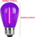 S14 Purple Replacement Light Bulbs 1W LED String Light Bulb Plastic Shatterproof Waterproof Decorative Purple Filament Halloween Bulbs E26 Base fo...