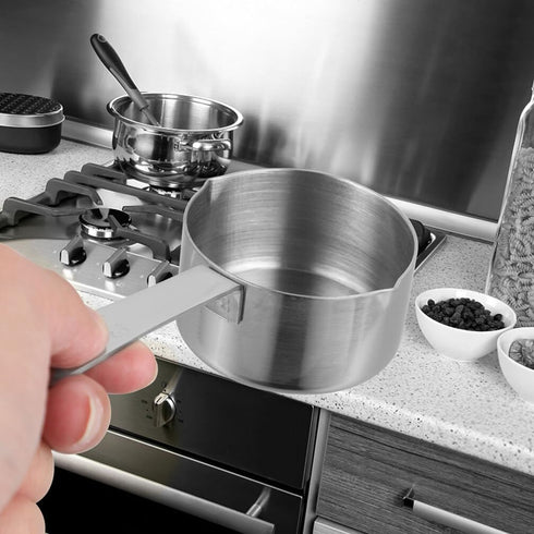 Luxshiny 4.2oz Butter Warmer Pan, Measuring Saucepan with Dual Pour Spout Small Milk Butter Melting Pot Sauce Pan for Stove Top, Soup, Chocolate...