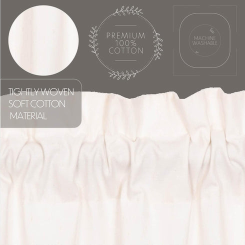 Simple Life Flax Antique White Farmhouse 16"x72" Valance Rod Pocket Cotton Linen Blend Solid Color Hanging Loops Kitchen Window Curtains...