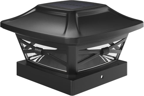 Davinci Lighting Renaissance Solar Outdoor Post Cap Lights - Includes Bases for 4x4 5x5 6x6 Posts - Bright LED Light - Slate Black (1 Pack)...