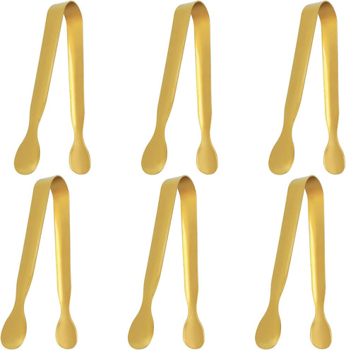 6 Pack Serving Tongs, Buffet Tongs Kitchen Tongs Stainless Steel Food Tong Sugar Tongs Small Serving Utensils for Tea Party Coffee Bar Catering Go...
