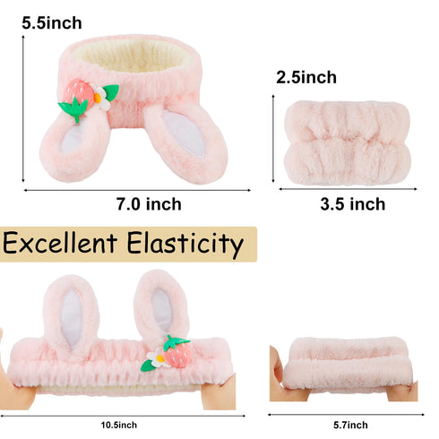 Animal Ear Headbands for Washing Face Skin Care Headbands for Women Makeup Headband Women Skincare Wristbands for Washing Face Spa Face Wash Headb...