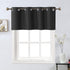 Home Queen Grommet Blackout Curtain Valance Window Topper for Living Room, Short Cafe Valence, 54 W X 18 L Inch, Black...