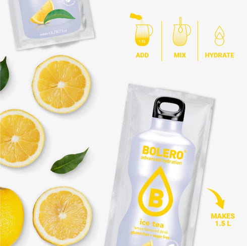 Bolero- Sugar Free Drink Mix Packets Iced Tea Lemon Fruit Flavors | Powdered Flavored Water Packets | 12 Large Sachet On The Go Packets...