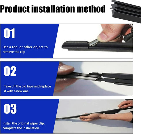 Pack-4 Windshield Wiper Blade Refills, 24" Universal Car Silicone Wiper Blade, Frameless Windshield Wiper Blade Refills for Most Cars SUVs and Tru...