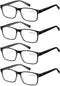 EYECEDAR 4-Pack Reading Glasses for Men Blue Light Blocking Readers for Men Women Adjustable Metal Spring Hinges Eyeglasses 1.50...