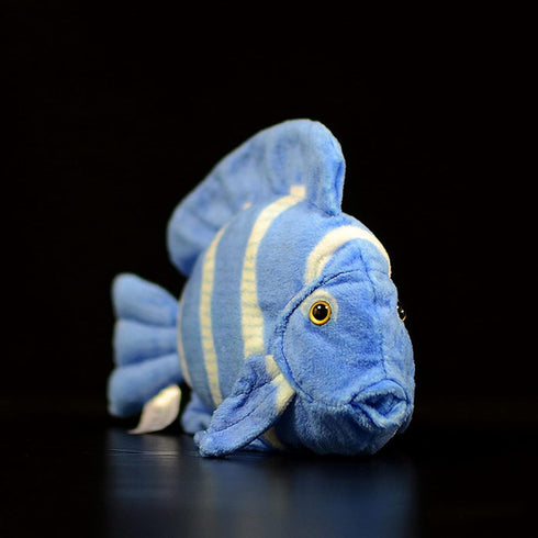 ZHONGXIN MADE Super Cute Tropical Fish Atlantic Plush Toy - 7 inch Simulation Deep Sea Acanthurus Coeruleus Blue Hanging Spiny Fish Stuffed Animal...