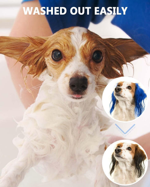 Dog Hair Dye Temporary, Dog Nail Polish Pet Safe Hair Dye, 12 Color Easy Washed Dog Dye Non Toxic Temporary for Pet Safe Hair Dye...