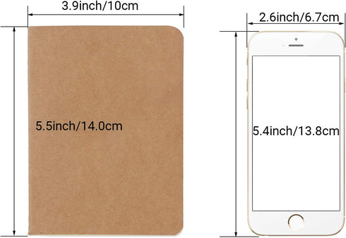 EUSOAR Blank Memo Scratch Pads, 24 Pack A6 3.9" x 5.5" 60 Pages Softcover Kraft Notebook, Mini Notebook Unlined, Travel Journal Notepad Set Bulk, ...